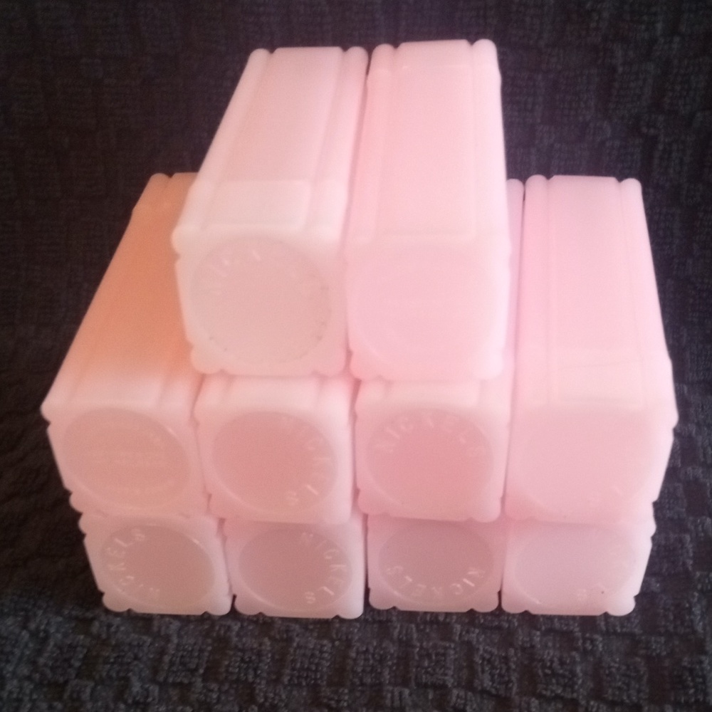 10 Pink Nickel Coin Tubes Square Stacker Coin Holder Tube Alfred S. Colella